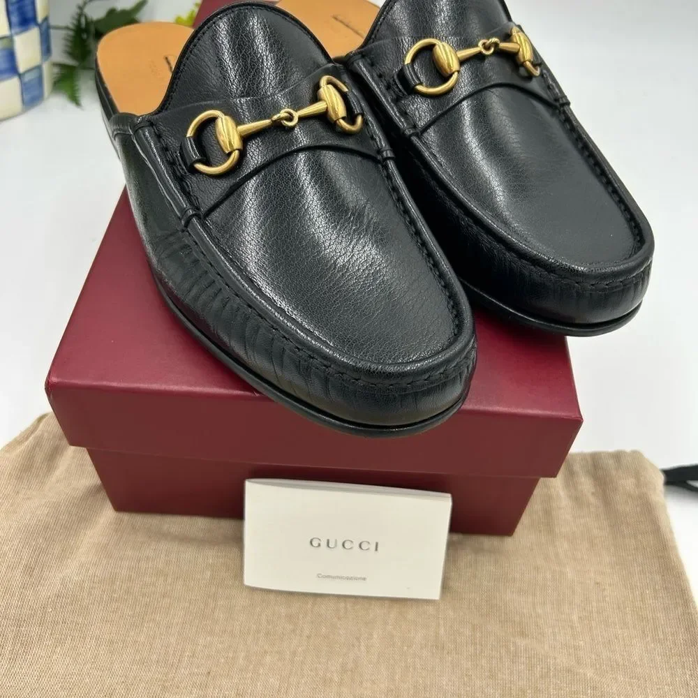 Men’s Gucci horse bit Roos  slip on loafers size 8, made in Italy